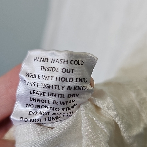 Citron Bleu White Textured Crinkle Casual Short Sleeve Top Medium - Picture 6 of 8